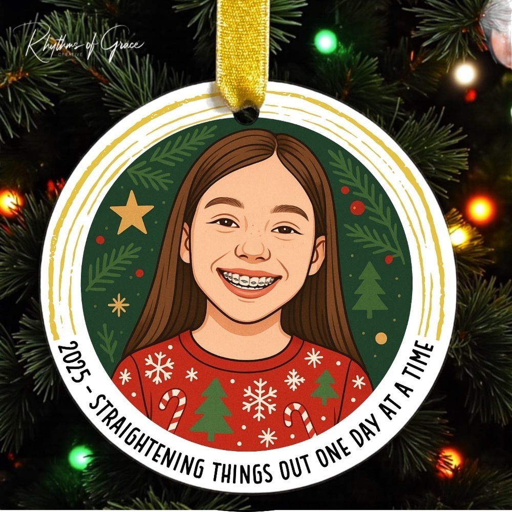 “I Got Braces!” Personalized Christmas Ornament – Celebrate Their Smile Glow-Up! - Picture 2 of 5